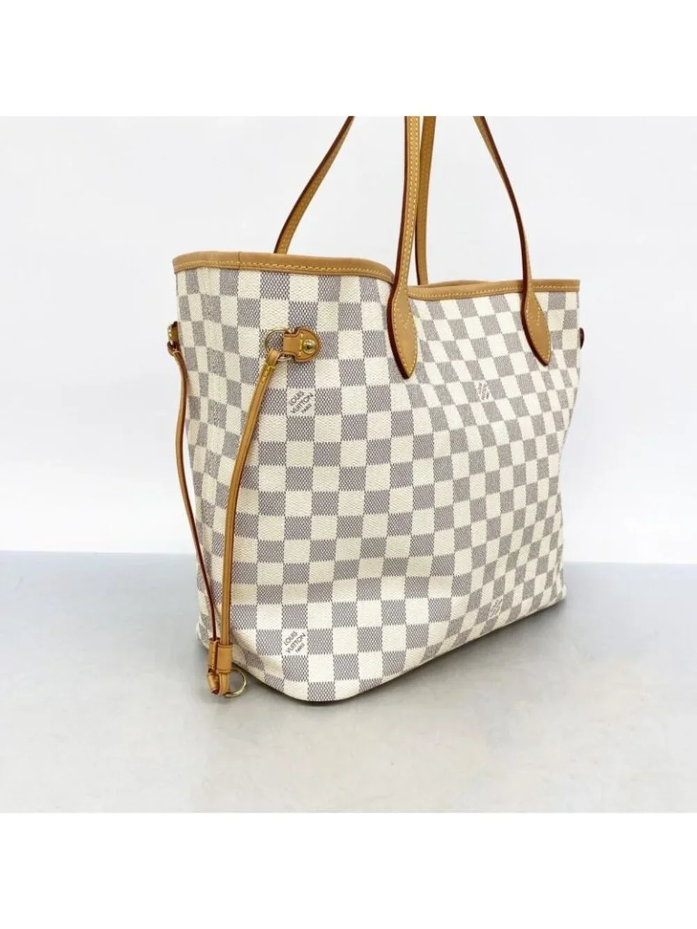 ★SOLD★ Louis Vuitton Tote Damier Azur Neverfull MM White - Picture 2 of 10